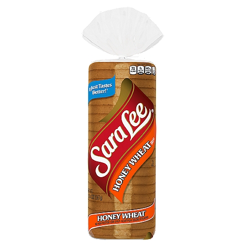 Sara Lee Honey Wheat Bread, 1 lb 4 oz
Bring sweetness to family moments with Sara Lee Honey Wheat Bread. They'll love the delicious taste that comes from pure golden honey added to our classic wheat. Baked with the goodness you expect; Honey Wheat is a family favorite.