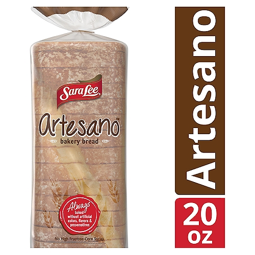 Sara Lee Artesano The Original Bakery Bread, 1 lb 4 oz
With its rich flavor and distinctly creamy character, the flavors you love just taste better. Artesano is always baked without artificial colors, flavors, preservatives, or high fructose corn syrup.
