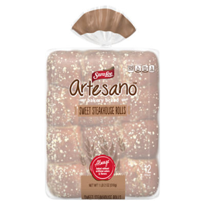 Sara Lee Artesano Sweet Steakhouse Rolls Bakery, Bread