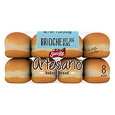 Sara Lee Artesano Brioche Hot Dog Buns, Bakery Bread, 16 Ounce