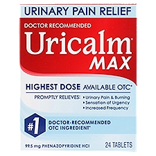 Uricalm Max Highest Dose Urinary Pain Relief Tablets, 24 count