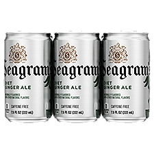 Diet Seagrams Ginger Ale Cans, 7.5 fl oz, 6 Pack, 45 Fluid ounce
