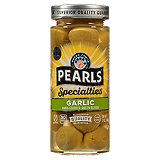 Pearls Specialties Garlic Stuffed Queen, Olives, 7 Ounce