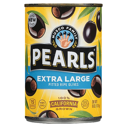Musco Family Olive Co. Pearls Extra Large Pitted Ripe Olives, 6 oz
America's favorite olive* for a reason
*Musco Family Olive Co. Branded Retail Sales