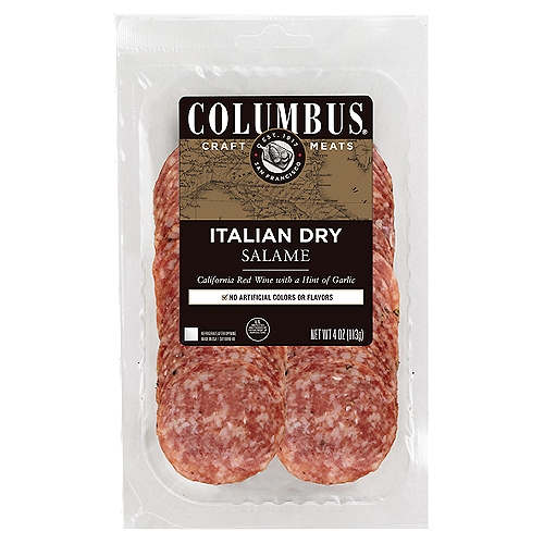 Columbus Italian Dry Salame, 4 oz
California Red Wine with a Hint of Garlic