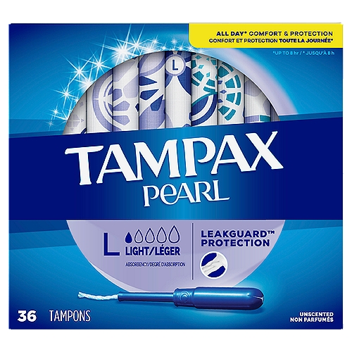 Tampax Pearl Light Absorbency Unscented Tampons, 36 count