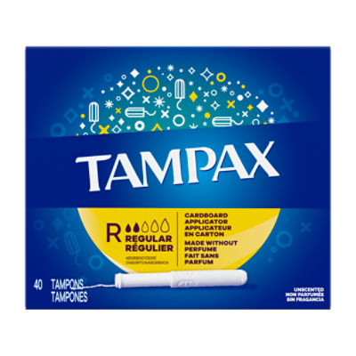 Tampax Cardboard Tampons Regular Absorbency, AntiSlip Grip, LeakGuard