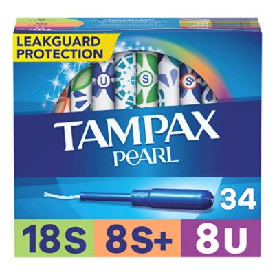 TAMPAX PEARL Super, Super Plus and Ultra Absorbency Unscented, Tampons