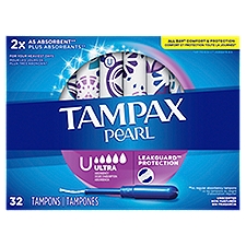 Tampax Pearl Ultra Absorbency Unscented Tampons, 32 count