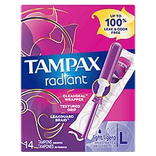 Tampax Radiant  Tampons, Light Absorbency Unscented, 14 Each