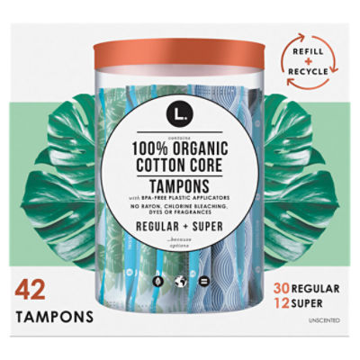 L. Regular + Super Unscented Tampons, 42 count