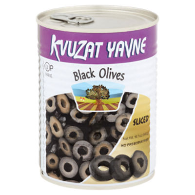 Kvuzat Yavne Sliced Black Olives, 19.7 oz