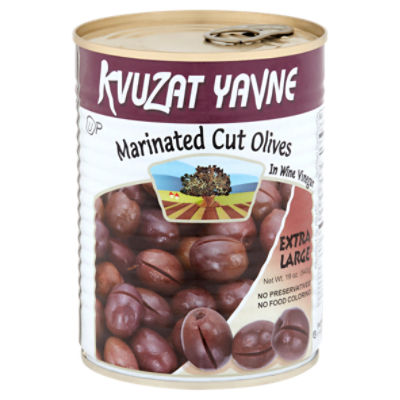 Kvuzat Yavne Extra Large Marinated Cut Olives in Wine Vinegar, 19 oz