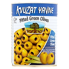 Kvuzat Yavne Pitted Green Olives, 19.7 oz