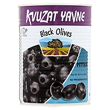 Kvuzat Yavne Pitted Black Olives, 19.7 oz