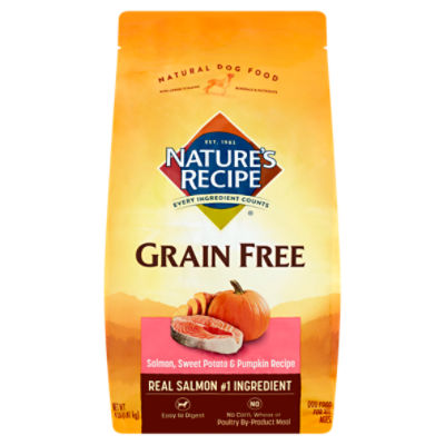 Nature's Recipe Grain Free Salmon, Sweet Potato & Pumpkin Recipe Natural Dog Food, 4 lb
