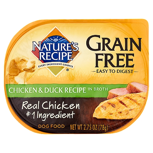 Nature's Recipe Grain Free Chicken & Duck Recipe in Broth Dog Food, 2.75 oz