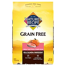Nature's Recipe Grain Free Salmon, Sweet Potato & Pumpkin Recipe Dog Food for All Ages, 12 lb, 12 Pound