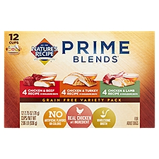 Nature's Recipe Prime Blends Grain Free Dog Food Variety Pack, 2.75 oz, 12 count