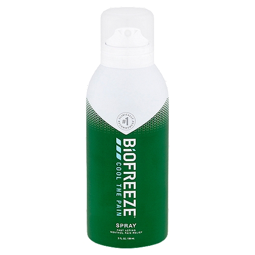 BioFreeze Pain Relief Spray, 3 fl oz
#1 Clinically Recommended*
*Trusted by pharmacists, physical therapists, chiropractors, massage therapists, podiatrists and athletic trainers.

Drug Facts
Active ingredients: - Purpose
Menthol USP 10.5% - Cooling pain relief

Uses:
Temporary relief from minor aches and pains of sore muscles and joints associated with:
• arthritis
• backache
• strains
• sprains