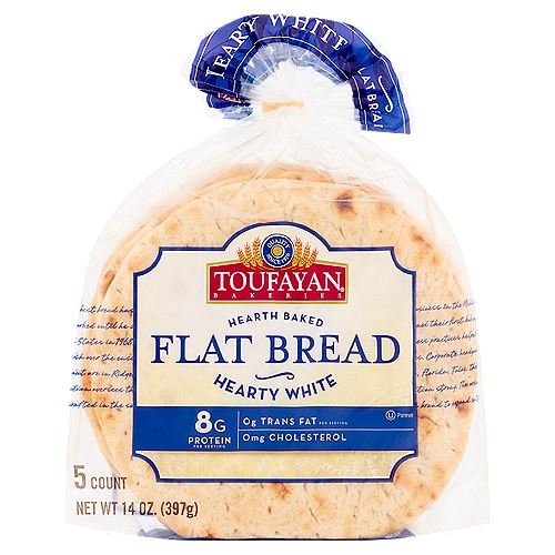 Toufayan Bakeries Flat Bread - Hearty White, 14 oz