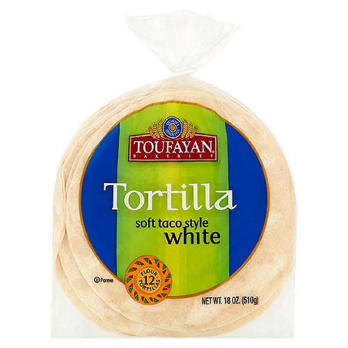 Toufayan Bakeries Soft Taco Style White Tortilla, 12 count, 18 oz