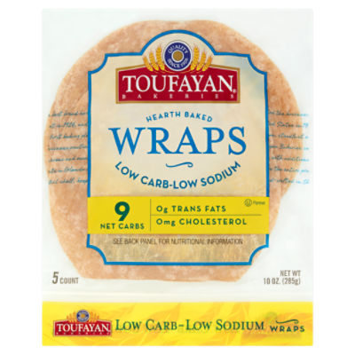Toufayan Bakeries Low Carb-Low Sodium Wraps, 5 count, 10 oz