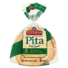 Toufayan Bakeries Hearth Baked Sweet Onion Pita, 6 count, 12 oz
