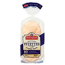 Toufayan Bakeries Pitettes Pita Bread, Hearth Baked Classic White, 8 Ounce
