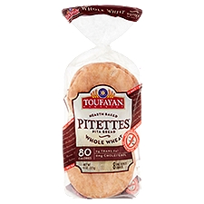 Toufayan Bakeries Pitettes Whole Wheat, Pita Bread, 8 Ounce