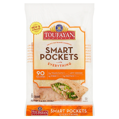 Toufayan Bakeries Everything Smart Pockets, 6 count, 7.4 oz