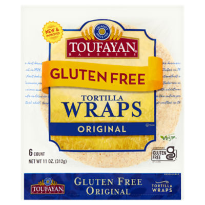 Toufayan Bakeries Gluten Free Original Tortilla Wraps, 6 count, 11 oz