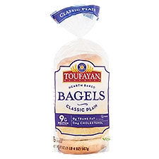 Toufayan Bakeries Hearth Baked Classic Plain Bagels, 6 count, 20 oz