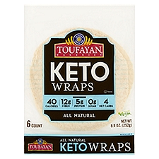 Toufayan Bakeries Keto Wraps, 6 count, 8.9 oz