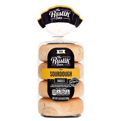 The Rustik Oven Sourdough Bagels, 4 count, 1 lb 0.8 oz, 16.8 Ounce