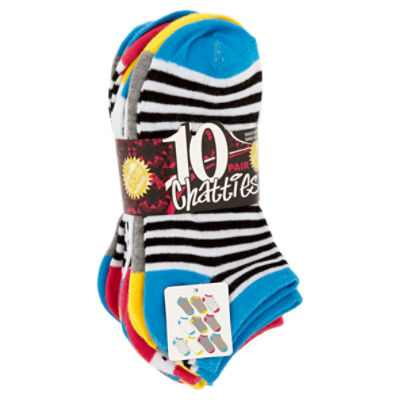 Chatties Low Cut Socks Value Pack, 10 pair, 1 Each