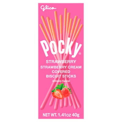 Glico Pocky Strawberry Cream Covered Biscuit Sticks, 1.41 oz