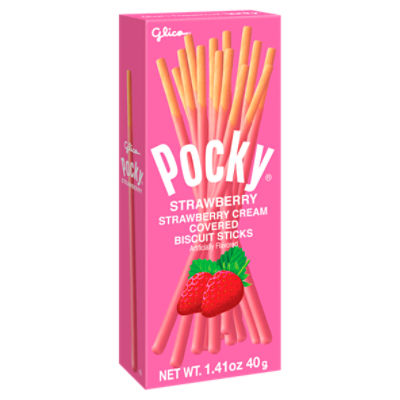 Glico Pocky Strawberry Cream Covered Biscuit Sticks, 1.41 oz