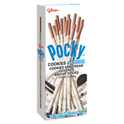 Glico Pocky Cookies and Cream Covered Biscuit Sticks, 1.41 oz
