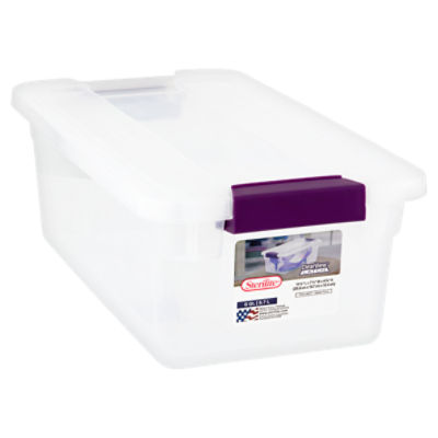 Sterilite 6 Quart Plastic ClearView Latch Box Storage Container