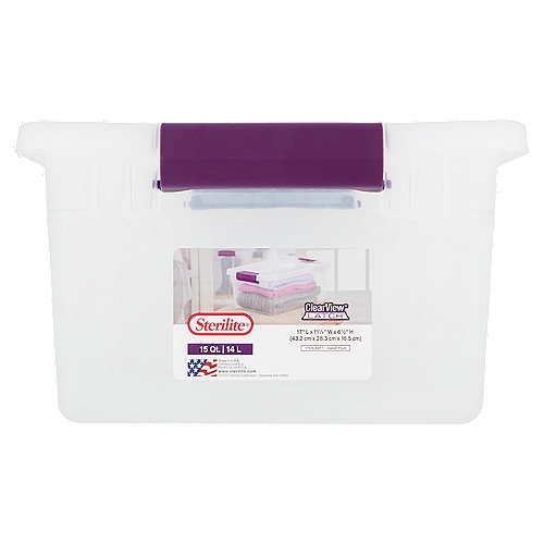 Sterilite ClearView Latch 15 Qt. Sweet Plum Storage Container