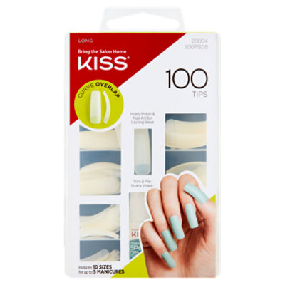Kiss Long Curve Overlap Nail Kit, 100 Tips ShopRite
