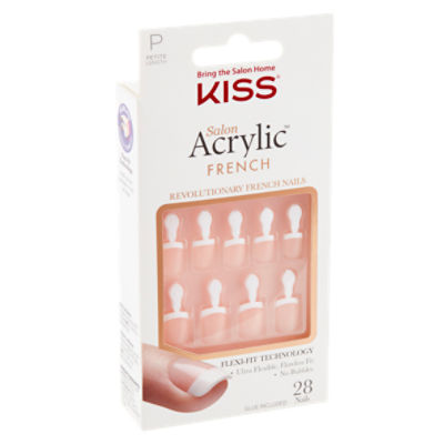 Kiss Salon Acrylic French Petite Length Nail Kit, 1 each
