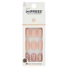 Impress Press-On Manicure Evanesce Short Length Nails, 30 count