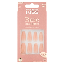 Kiss Bare But Better TruNude Long Sculpted Nail Shades Kit, 28 count