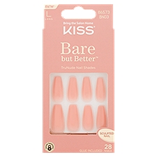 Kiss Bare But Better TruNude Long Sculpted Nail Shades Kit, 28 nails