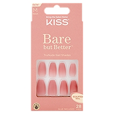 Kiss Bare But Better TruNude Medium Sculpted Nail Shades Kit, 28 Nails