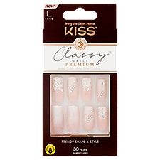 Kiss Long Classy Premium Nails Kit, 30 Nails