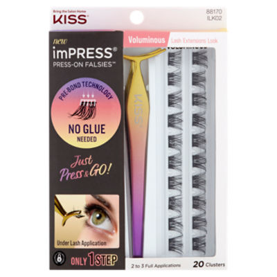 Kiss imPress Press-On Falsies Voluminous Lash Extensions, 20 count