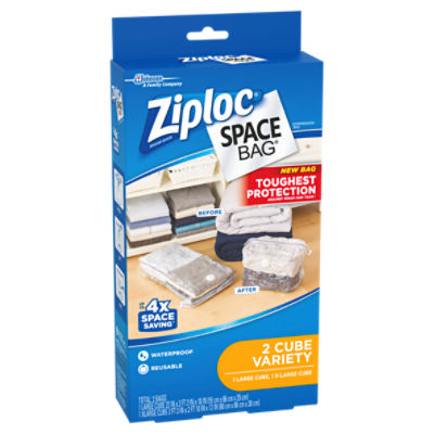 Ziploc Space Bag Cube Variety Pack: 1 L + 1 XL, 2 ct